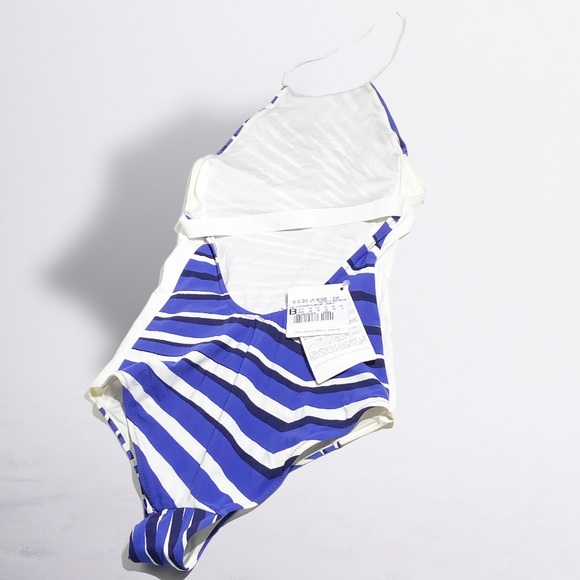 NWT La Perla Striped High Neck One Piece Swimsuit Size 6 (B cup) - Picture 5 of 14